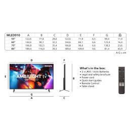 Philips 75MLED910 12 TV 190,5 cm (75") 4K Ultra HD Smart TV Wi-Fi Nero