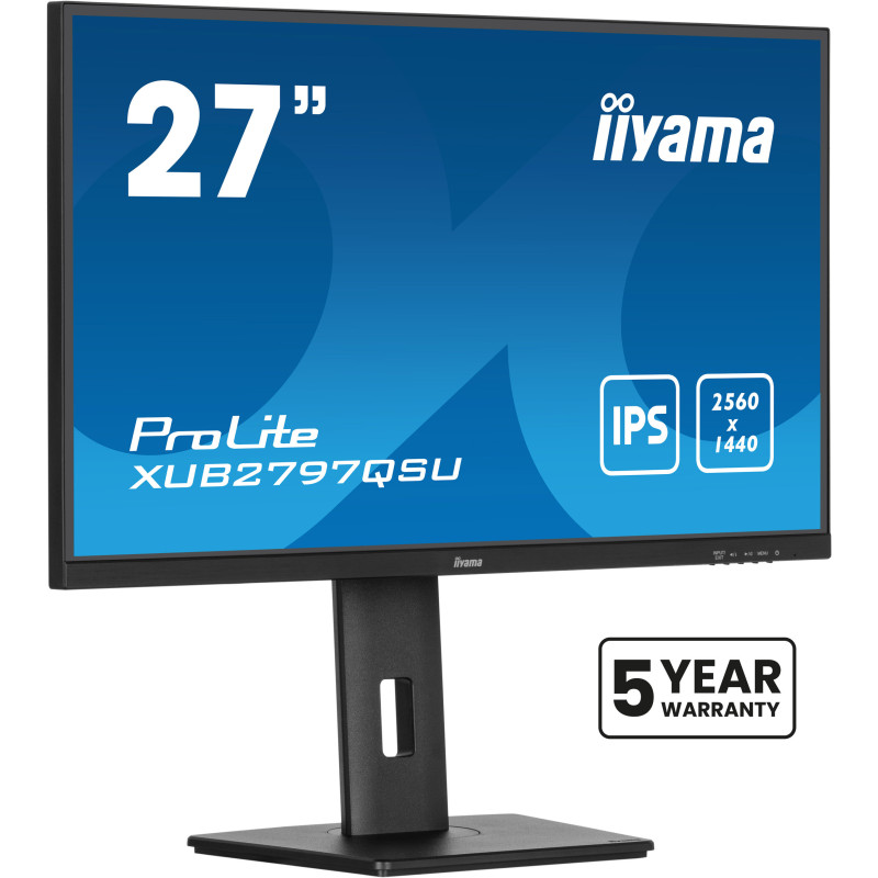 iiyama ProLite 27" (68.5 cm) Monitor mit IPS-Panel Technologie, QHD-Auflösung, USB-Hub, 100Hz Bildwiederholfrequenz und einem