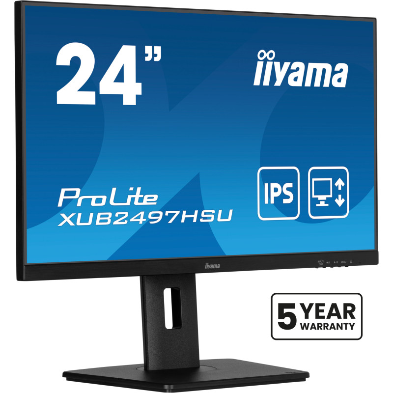 iiyama 23.8’’ (60.5 cm) Monitor mit IPS-Panel-Technologie, 100Hz Bildwiederholfrequenz und einem höhenverstellbarem Standfuß
