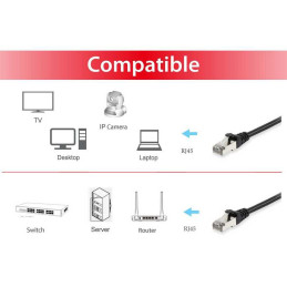 Equip Cat.6A S FTP Patchkabel, 1.0m, Schwarz