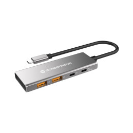 Conceptronic HUBBIES15G interface hub USB 3.2 Gen 2 (3.1 Gen 2) Type-C 10000 Mbit s Gray
