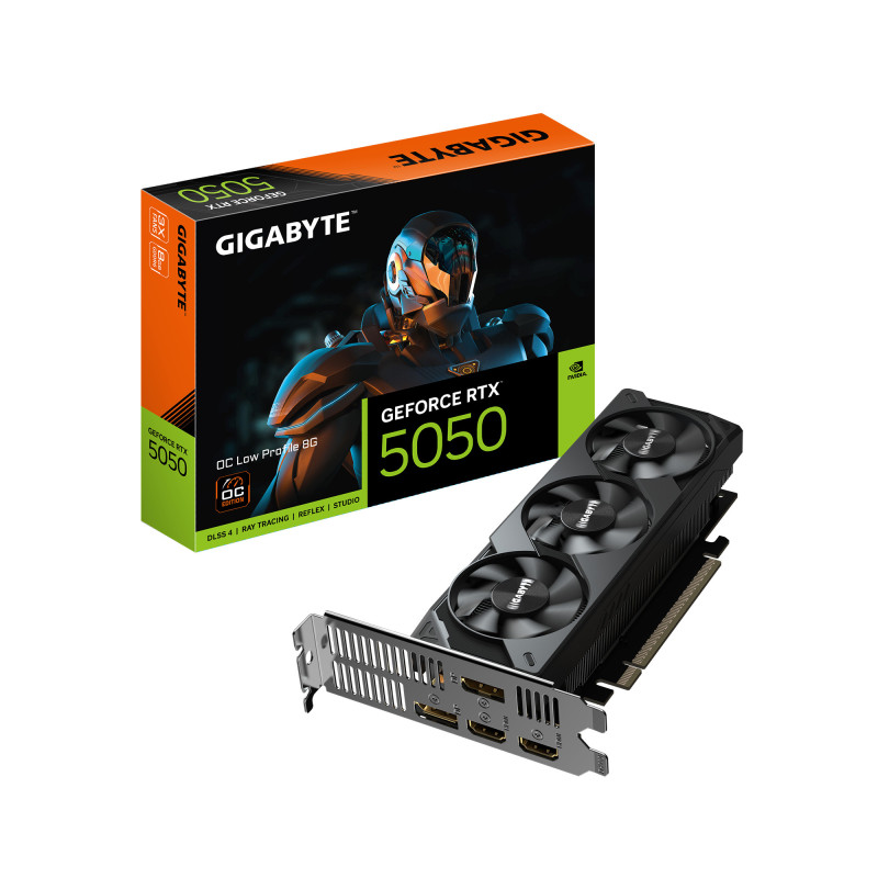 GIGABYTE GeForce RTX 5050 OC Low Profile 8G Scheda Grafica - 8GB GDDR6, 128bit, PCI-E 5.0, 2587MHz Frequenza core, 2 x DP, 2 x