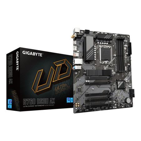 GIGABYTE B760 DS3H AX Placa Base - Compatible con procesadores Intel Core de 14ª generación, VRM digital de 8+2+1 fases, hasta