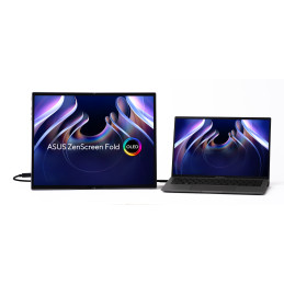 ASUS ZenScreen Fold OLED MQ17QH écran plat de PC 43,9 cm (17.3") 2560 x 1920 pixels Quad HD Argent
