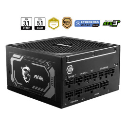 MSI MAG A1250GL PCIE5 unidad de fuente de alimentación 1250 W 24-pin ATX ATX Negro