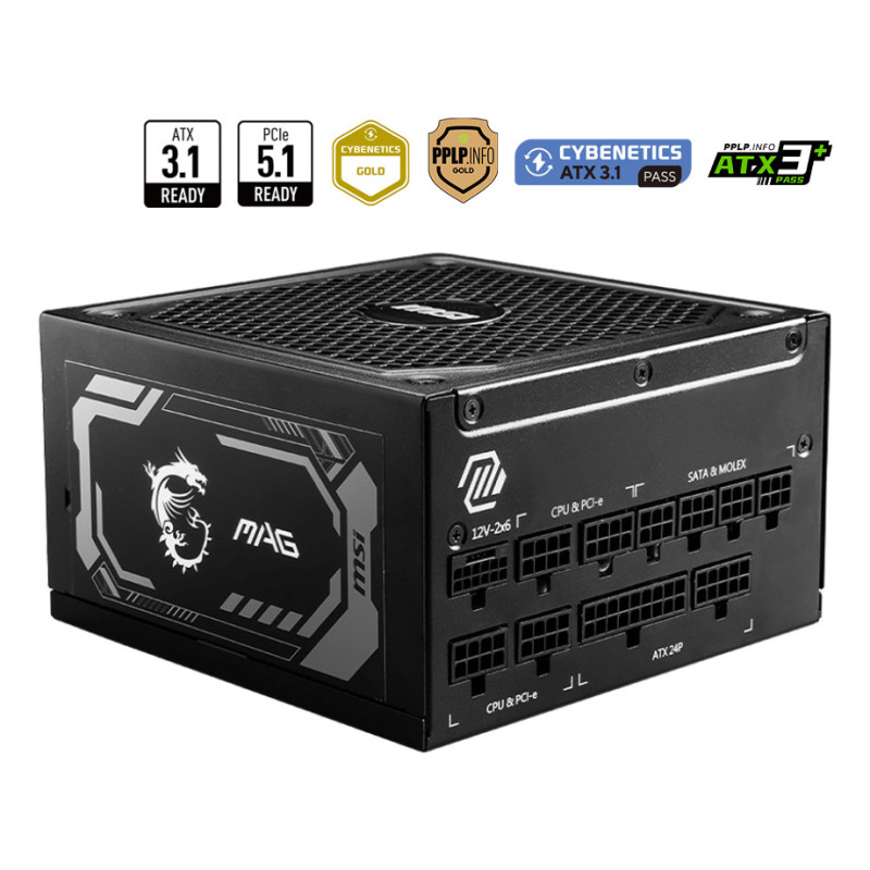 MSI MAG A1250GL PCIE5 alimentatore per computer 1250 W 24-pin ATX ATX Nero