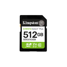 Kingston Technology 512GB SDXC Canvas Select Plus Gen3 150MB s C10 UHS-I U3 V30