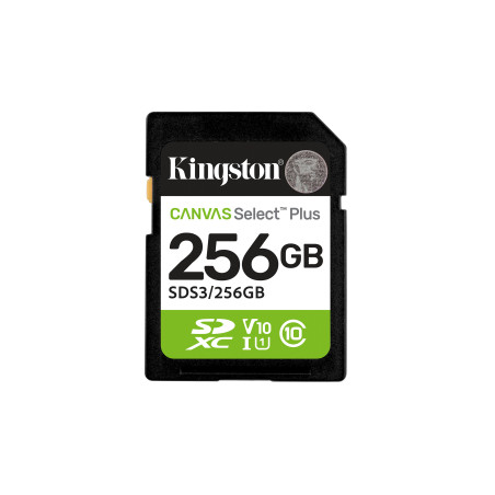 Kingston Technology 256 GB SDXC Canvas Select Plus Gen3 150 MB s C10 UHS-I U1 V10