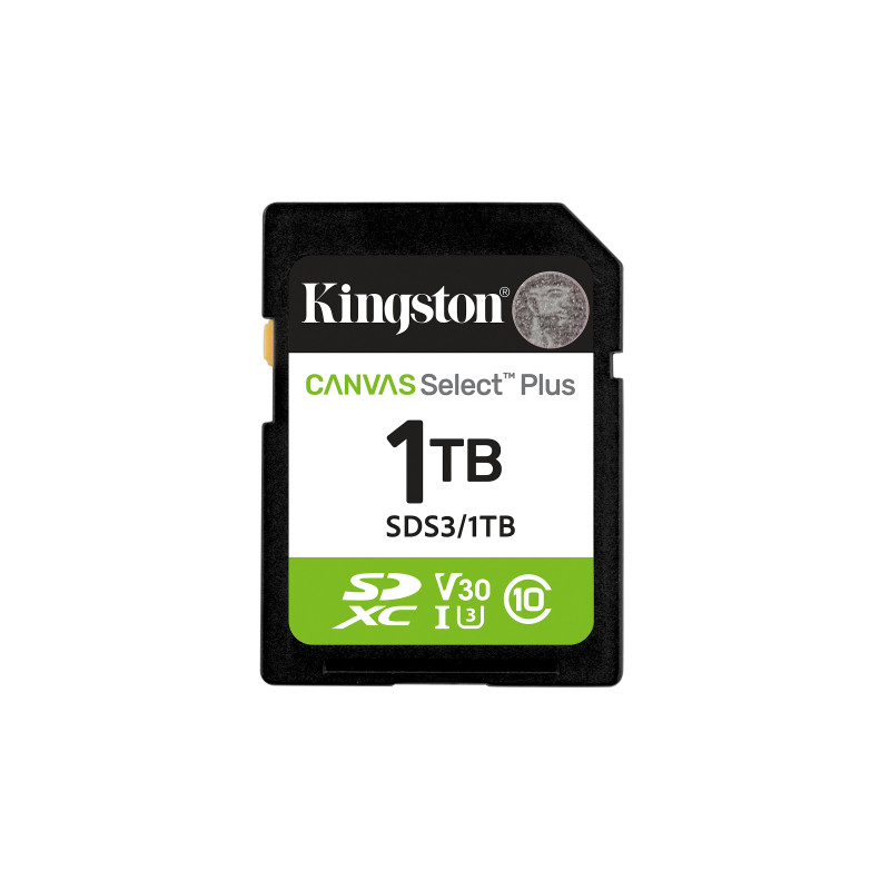 Kingston Technology 1TB SDXC Canvas Select Plus Gen3 150MB s C10 UHS-I U3 V30
