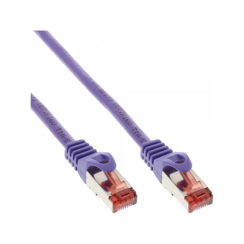 InLine Cavo patch Lan, S FTP (PiMf), Cat.6, 250 MHz, PVC, CU, viola, 0,3m InLine Cavo patch Lan, S FTP (PiMf), Cat.6, 250 MHz, PVC, CU, viola, 0,3m