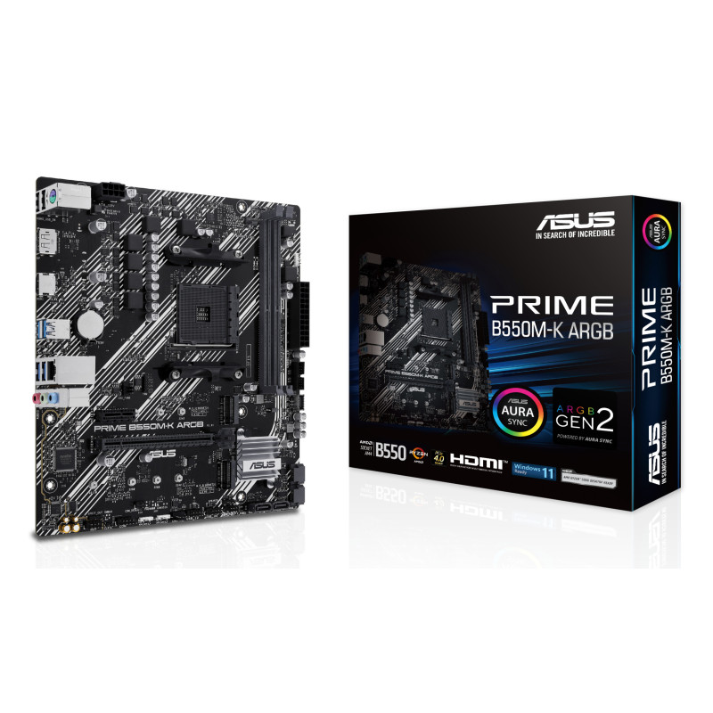 ASUS PRIME B550M-K ARGB AMD B550 Emplacement AM4 micro ATX ASUS PRIME B550M-K ARGB AMD B550 Emplacement AM4 micro ATX