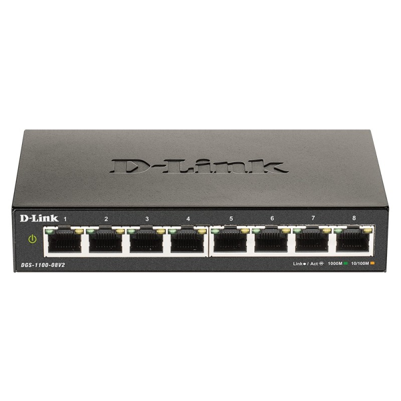 D-Link DGS-1100-08V2 Managed L2 Gigabit Ethernet (10 100 1000) Black