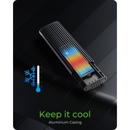 ICY BOX IB-1808MCT-CU31, Type-C® A USB 3.2 Gen 2 zu NVMe SATA M.2 2230 2242 2260 2280 SSD Gehäuse, Werkzeuglos, schwarz