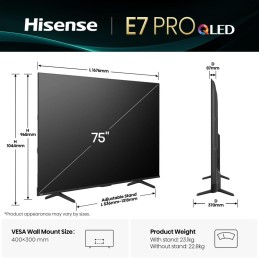 Hisense 75E77Q PRO 75" 4K Ultra HD Smart TV Wi-Fi Black
