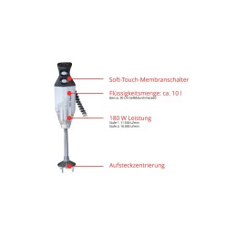 ESGE 99205 frullatore Frullatore ad immersione 180 W Nero, Bianco