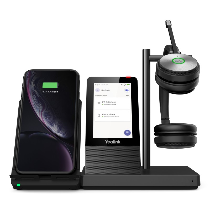 Yealink WH66 Dual Teams Persönliches Audio-Konferenzsystem Kabellos Kopfband Büro Callcenter USB Typ-A Bluetooth Ladestation