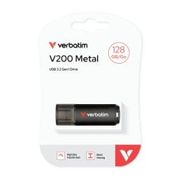Verbatim V200 Metal USB Drive 128 GB unità flash USB USB tipo A 3.2 Gen 1 (3.1 Gen 1) Nero