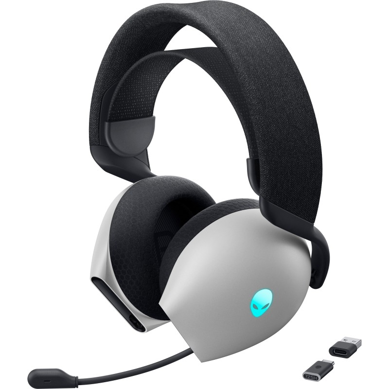 Alienware AW725H Auricolare Con cavo e senza cavo A Padiglione Gaming USB tipo-C Bluetooth Nero, Bianco