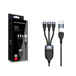 Conceptronic ETTA05B15 USB cable USB 2.0 59.1" (1.5 m) USB C USB C Micro-USB B Lightning Black