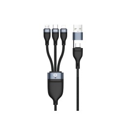 Conceptronic ETTA06B15 USB 3-in-1 PD 3.0 100W Schnellladekabel, 1,5m, 20V 5A, 480Mbps, E-Mark