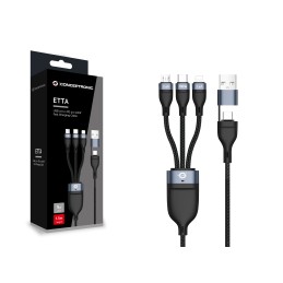 Conceptronic ETTA06B15 USB cable USB 2.0 59.1" (1.5 m) USB C USB C Micro-USB B Lightning Black