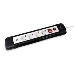 Equip 245553 power extension 59.1" (1.5 m) 4 AC outlet(s) Indoor Black, White
