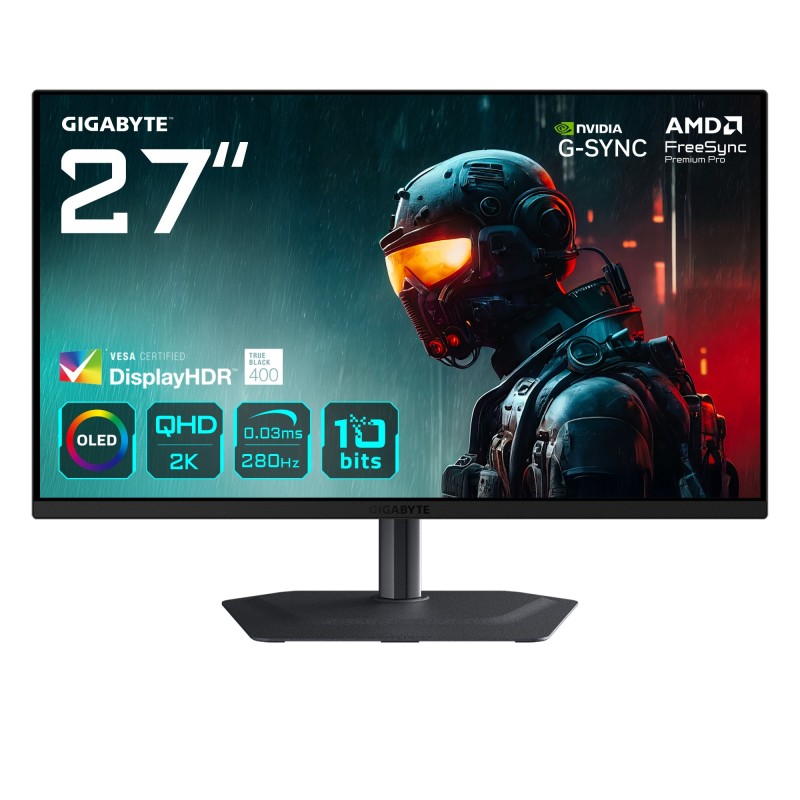 GIGABYTE MO27Q2A Moniteur de jeu OLED 2K QHD 27" - 2560 x 1440, 280Hz, 0,03ms, 250 cd m², FreeSync Premium Pro, DisplayHDR True GIGABYTE MO27Q2A Moniteur de jeu OLED 2K QHD 27" - 2560 x 1440, 280Hz, 0,03ms, 250 cd m², FreeSync Premium Pro, DisplayHDR True
