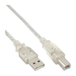 InLine 34503T cable USB USB 2.0 0,3 m USB A USB B Transparente
