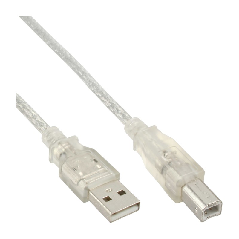 InLine 34503T cable USB USB 2.0 0,3 m USB A USB B Transparente InLine 34503T cable USB USB 2.0 0,3 m USB A USB B Transparente