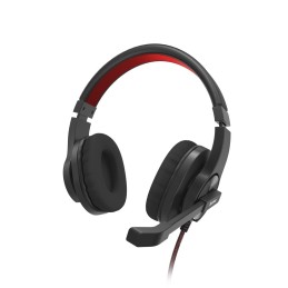Hama HS-USB400 V2 Kopfhörer Kabelgebunden Kopfband Büro Callcenter USB Typ-A Schwarz, Rot