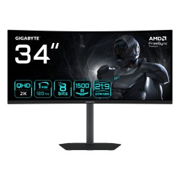GIGABYTE GS34WQCA Écran Gaming Incurvé 34" WQHD – 3440 x 1440, 1500R, 120Hz, 1ms, 300 cd m², FreeSync Premium, HDR Ready, HDMI