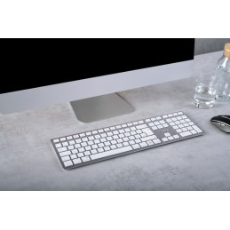 CHERRY KW 9100 SLIM FOR MAC clavier Universel USB + Bluetooth QWERTY Anglais Argent