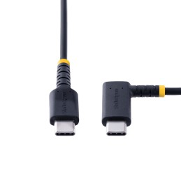 StarTech.com Câble de Charge Rapide USB-C de 1m, Robuste, Coudé à Droite, Charge et Synchronisation, 60W (3A) PD, USB 2.0,