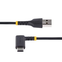 StarTech.com Câble de Charge Rapide USB-A vers USB-C de 2m, Robuste, Coudé à Droite, Charge et Synchronisation, 3A, USB 2.0,
