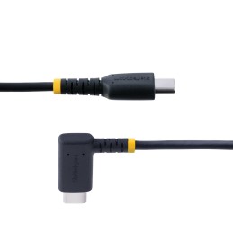 StarTech.com Cable 30cm USB C Acodado - en Ángulo Recto - PD 60W - 3A - Cable USB-C de Carga Rápida - de Alta Resistencia - USB