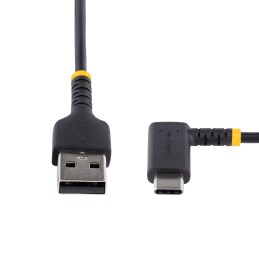 StarTech.com Câble de Charge Rapide USB-A vers USB-C de 1m, Robuste, Coudé à Droite, Charge et Synchronisation, 3A, USB 2.0,
