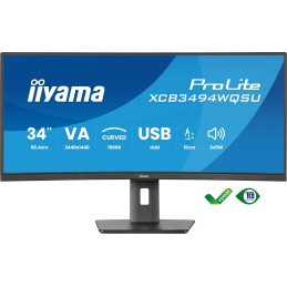 iiyama ProLite XCB3494WQSU-B1 pantalla para PC 86,4 cm (34") 3440 x 1440 Pixeles UltraWide Quad HD LED Negro