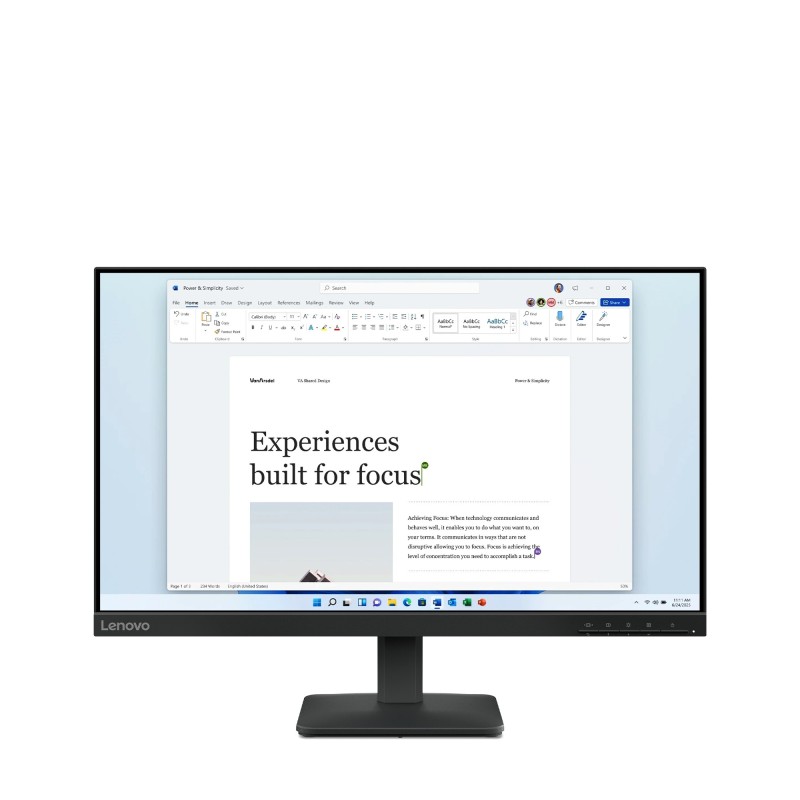 Lenovo L24-4e computer monitor 23.8" 1920 x 1080 pixels Full HD LCD Black