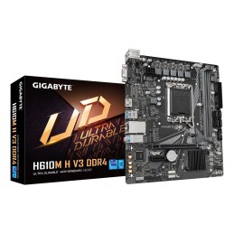 GIGABYTE H610M H V3 DDR4 Mainboard - Unterstützt Intel Core Prozessoren 14th CPUs, 4+1+1 Hybrid Phases Digital VRM, up to