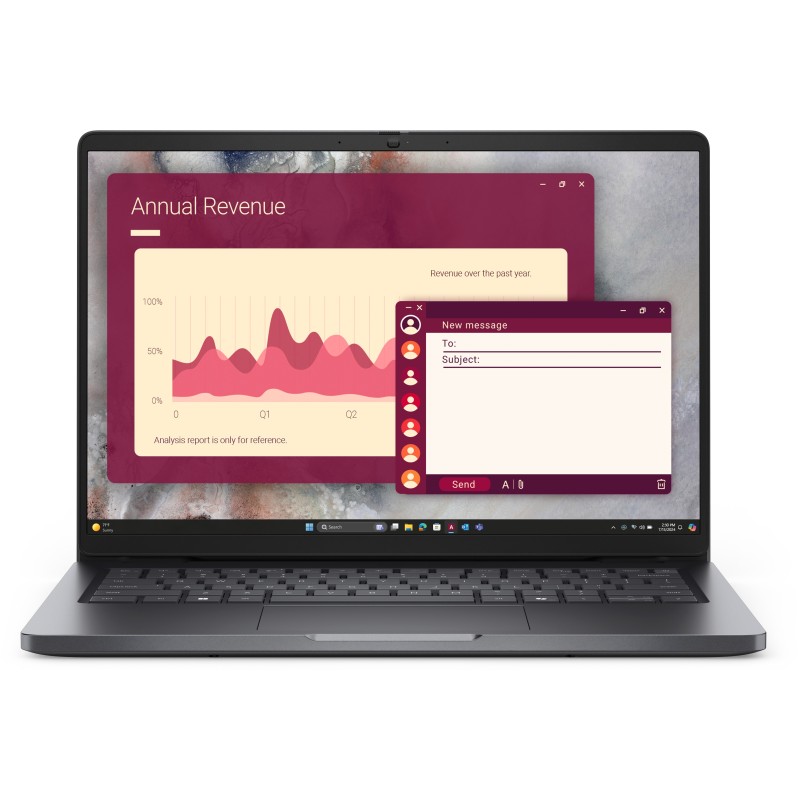 DELL Pro 14 PC14250 Intel Core 5 120U Laptop 14" Full HD+ 16 GB DDR5-SDRAM 512 GB SSD Wi-Fi 6E (802.11ax) Windows 11 Pro German