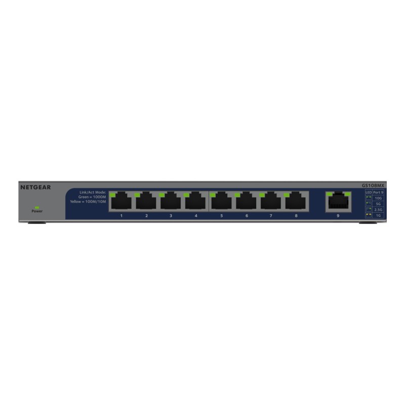 NETGEAR GS108MX-100EUS network switch Unmanaged L2 Gigabit Ethernet (10 100 1000) Desktop Wall-Mounting