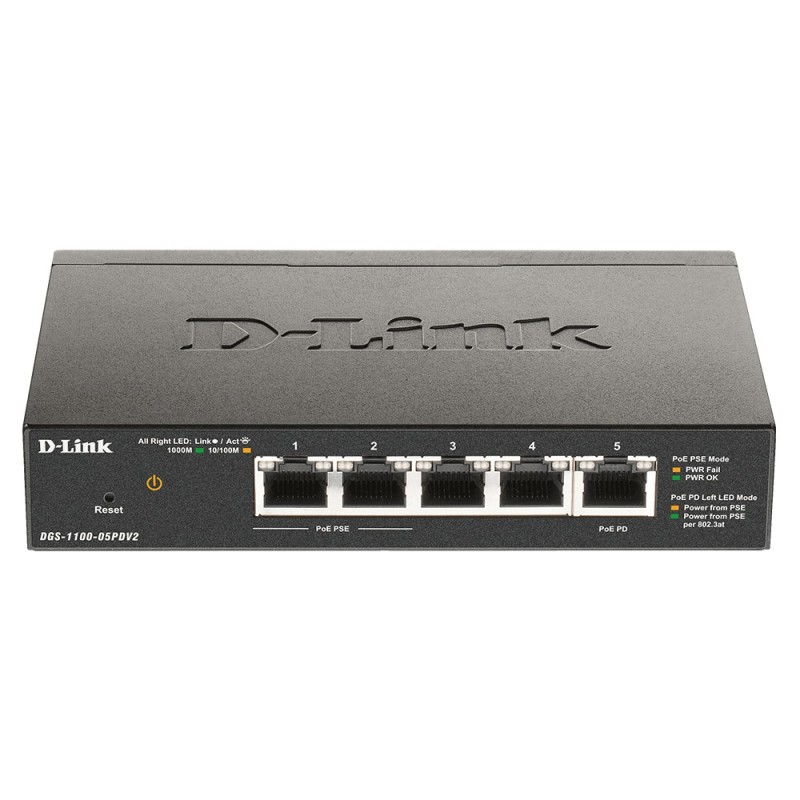D-Link DGS-1100-05PDV2 Netzwerk-Switch Managed Gigabit Ethernet (10 100 1000) Power over Ethernet (PoE) Schwarz D-Link DGS-1100-05PDV2 Netzwerk-Switch Managed Gigabit Ethernet (10 100 1000) Power over Ethernet (PoE) Schwarz