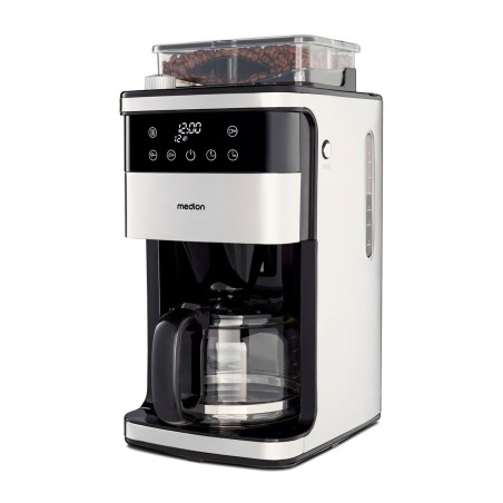 MEDION KAFFEEMASCHINE MIT MAHLWERK MD 19899 8 Mahlstufen, 1,5 Liter Wassertank, Glaskanne, Warmhaltefunktion, 1.050 Watt