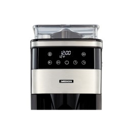 MEDION KAFFEEMASCHINE MIT MAHLWERK MD 19899 8 Mahlstufen, 1,5 Liter Wassertank, Glaskanne, Warmhaltefunktion, 1.050 Watt