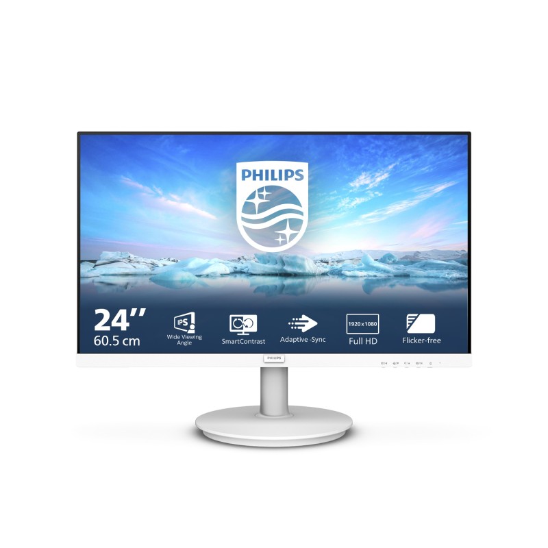 Philips V Line 241V8AW 00 Computerbildschirm 60,5 cm (23.8") 1920 x 1080 Pixel Full HD LCD Weiß
