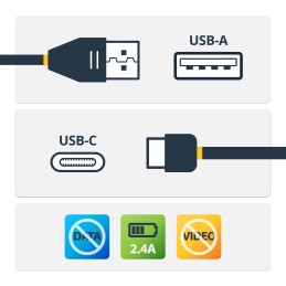 StarTech.com Cable de 1m Adaptador Bloqueador USB de Datos – Adaptador USB a USB-C de Carga Segura – USB Tipo C Solo de Carga