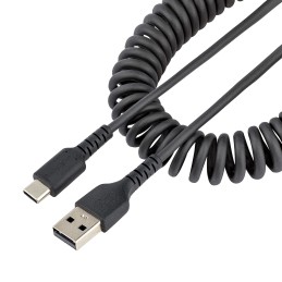 StarTech.com Câble de Charge Rapide USB-A vers USB-C de 50cm, Robuste, Spiralé, Charge et Synchronisation, 3A, USB 2.0, Gaine