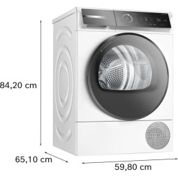 Bosch Serie 8 WQB246D41 tumble dryer Freestanding Front-load 19.8 lbs (9 kg) White