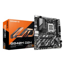 GIGABYTE B840M D2H Carte mère - Processeurs AMD Ryzen 9000, VRM 5+2+2 phases, jusqu'à 7600 MHz DDR5, 1xPCIe 4.0 + 1xPCIe 3.0