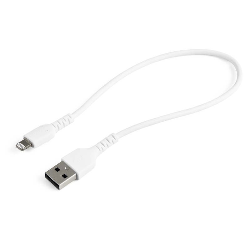 StarTech.com 30cm strapazierfähiges weißes USB-A auf Lightning-Kabel - Hochbelastbare, robuste Aramidfaser - USB Typ-A auf